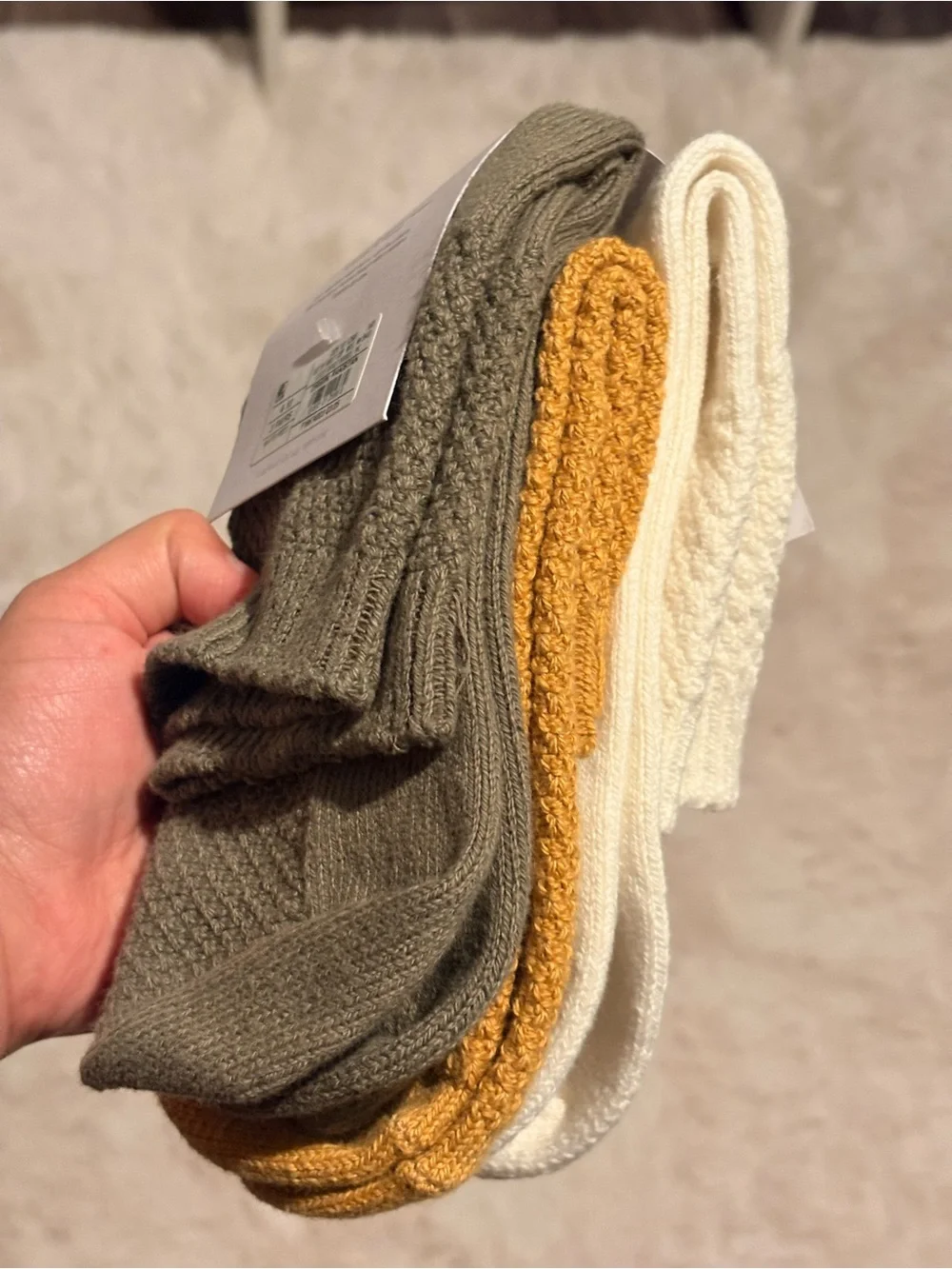 Target auden Men’s Ankle Socks - Cream with Yellow Accent (3-Pack)
